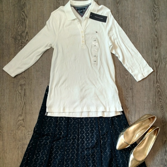NWT Tommy Hilfiger 100% Cotton 3/4 Sleeve Polo - Picture 2 of 8